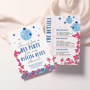 Invitation Santorin Musical Bougainvilliers Hen Party