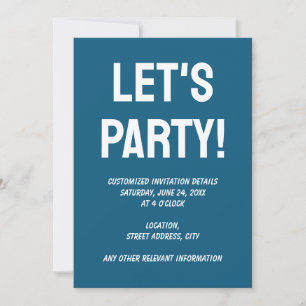 Invitation Saphir bleu uni simple couleur unie