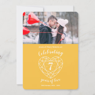 Invitation Saphir jaune Anniversaire 7 ans photo fête