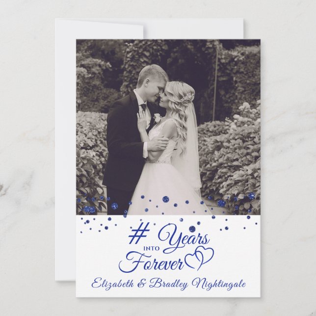 Invitation Saphir pour l'anniversaire de mariage DES ANNÉES D (Devant)