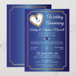 Invitation Saphirs Diamants Fête de 5e Anniversaire de Mariag