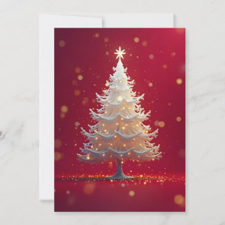Invitation Sapin de Noël blanc artistique