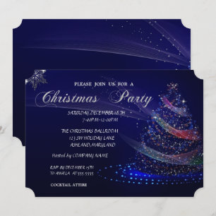 Invitation Sapin de Noël Coloré, Soirée de Noël d'Entreprise
