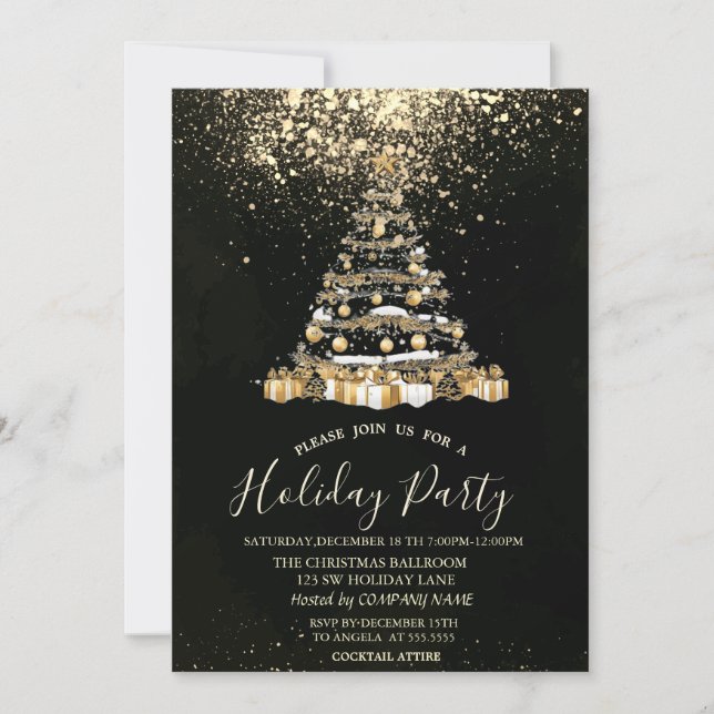 Invitation Sapin de Noël Confetti Fête de Noël (Devant)
