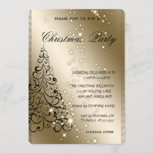 Invitation Sapin de Noël élégant, Fête de Noël