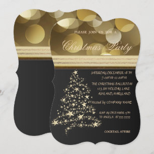 Invitation Sapin de Noël élégant, soirée de Noël d'entreprise