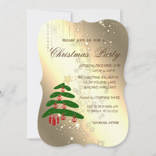 Invitation Sapin de Noël, Étincelle,,Réunion de Noël d'entrep