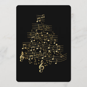 Invitation Sapin de Noël Note de Musique Musicien Mère Cadeau