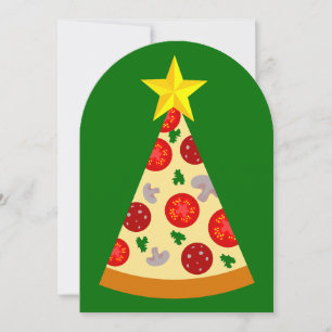 Invitation sapin de noël pizza moche drôle xmas italien