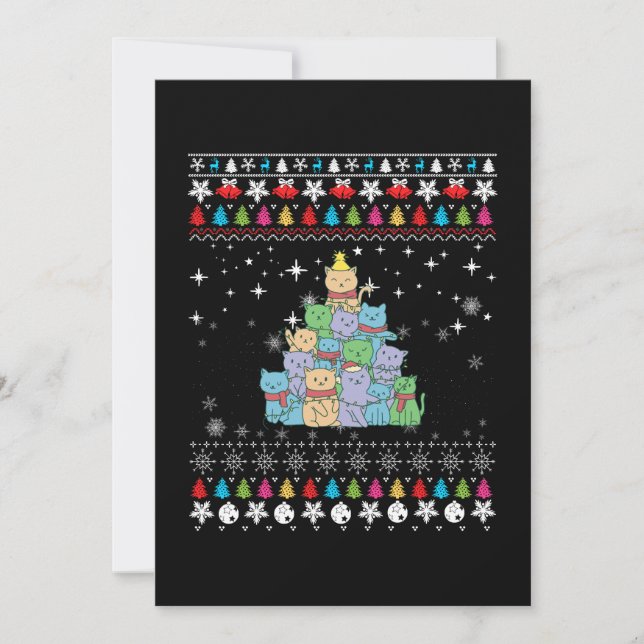 Invitation Sapin de Noël pour Chat Noël Affreux (Devant)