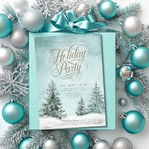 Invitation Sapin de Noël typographie fêtes de fin d'année enn