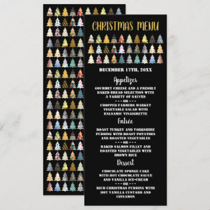 Invitation Sapins de fête, Menu de fête de Noël