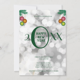 Invitation Sapins de Noël et boules
