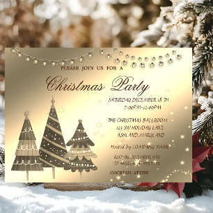 Invitation Sapins de Noël, Réception de Noël d'entreprise
