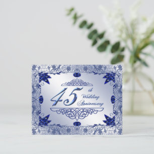 Invitation Sapphire 45e anniversaire de Mariage 4.25x5.5 Invi