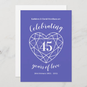 Invitation Sapphire Anniversaire 45 ans d'invitations d'amour