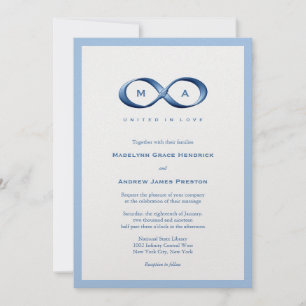 Invitation Sapphire Blue Infinity Hand Clasp Mariage Invitati