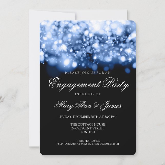 Invitation Sapphire du Mariage Engagement Party (Devant)