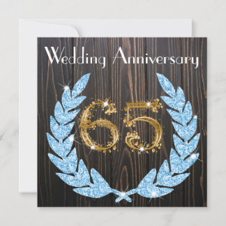 Invitation Sapphire Laurel Gold 65e anniversaire Mariage