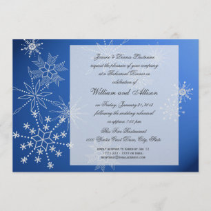 Invitation Sapphire Snowflake Dîner de répétition Bleu