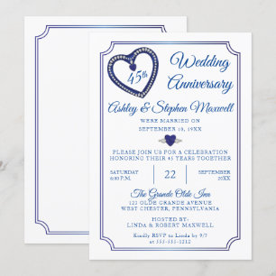 Invitation Sapphires Diamonds 45e anniversaire de Mariage