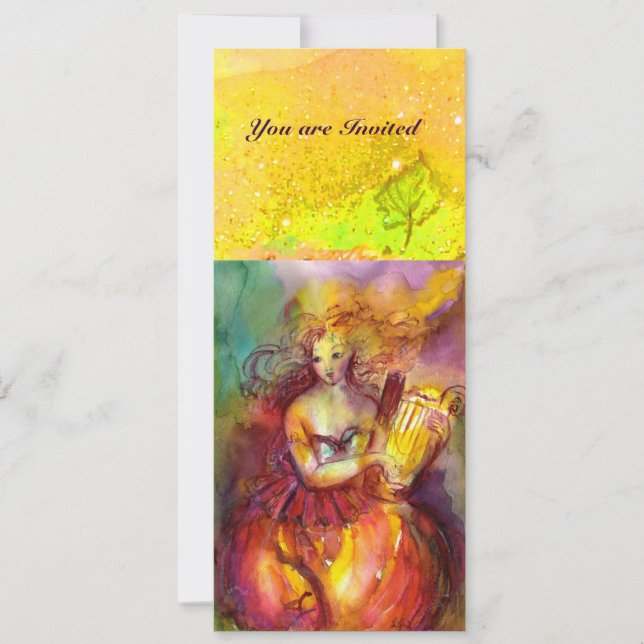 Invitation SAPPHO ,DANSE ,MUSIQUE ET POÉSIE, Paillettes dorée (Devant)