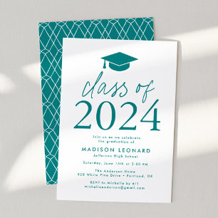 Invitation Sarcelle   Modern Class of 2023 Graduation Party