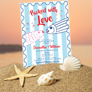 Invitation Sardines Pêcheur Emballées avec Amour Enterrement 