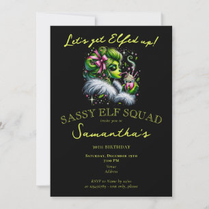 Invitation Sassy Elf Squad Girls Night Out Noël Anniversaire