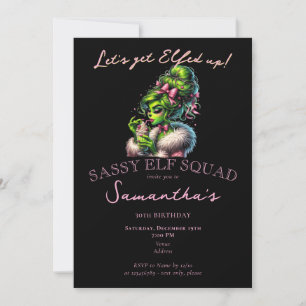 Invitation Sassy Elf Squad Noël Girls Night Out Anniversaire