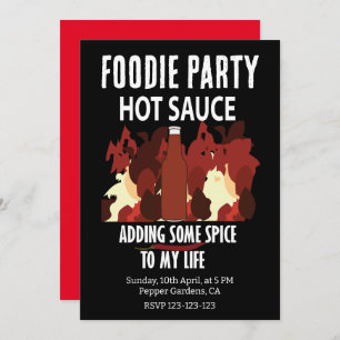 Invitation Sauce chaude Ketchup Fire Red Chili Pepper Party