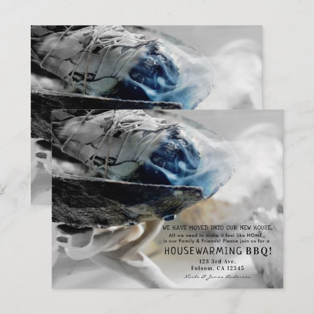 Invitation Sauge Brûlante Fumée Métaphysique Réchauffement de (Devant / Derrière)