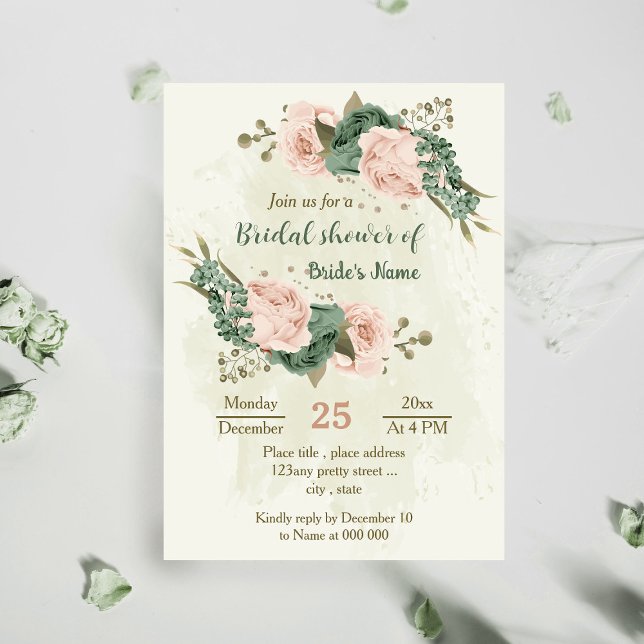 Invitation sauge vert flush fleurs botanique naine (Créateur téléchargé)