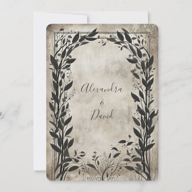 Invitation Saule vintage (Devant)