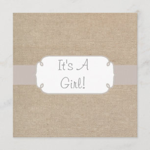Invitation Saumon de pays et baby shower beige de toile de