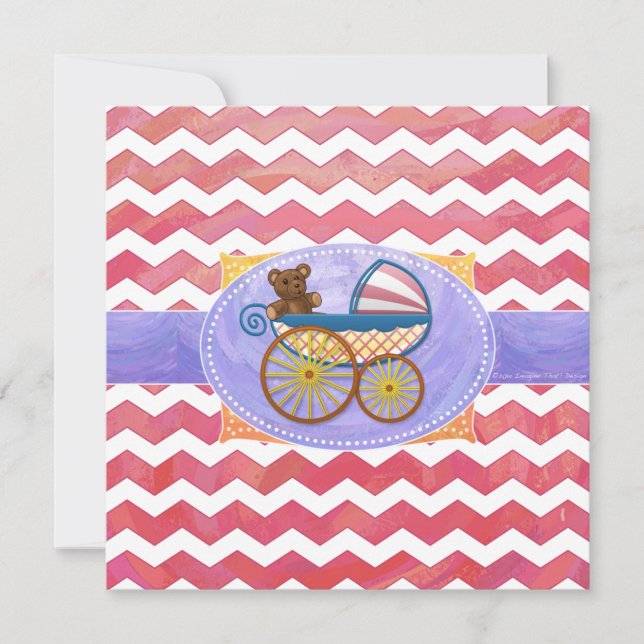 Invitation Saumon Swirl Baby Stuff (Devant)
