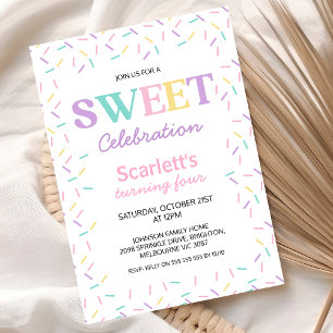 Invitation Saupoudrage multicolore Sweet Celebration Annivers