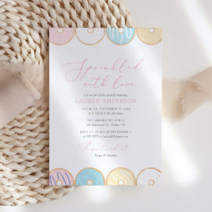 Invitation Saupoudré d'Amour Donut Bébé Sprinkle