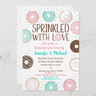 Invitation Saupoudré d'Amour Donut Bébé Sprinkle
