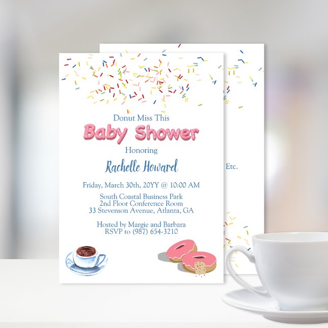 Invitation Saupoudrer de Baby shower de Donut (Créateur téléchargé)