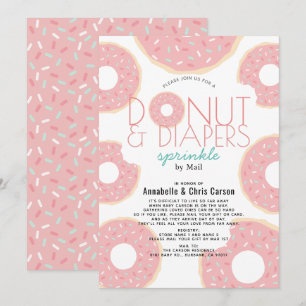 Invitation Saupoudrer de Baby shower rose par courrier