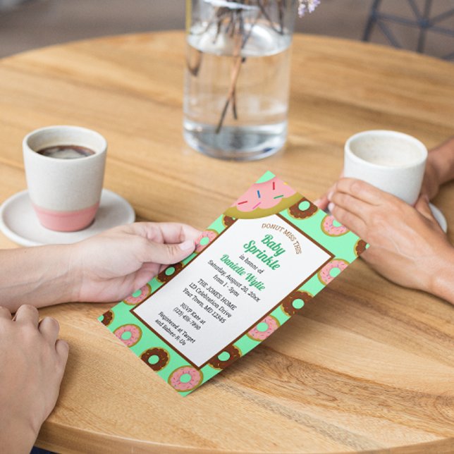 Invitation Saupoudrer de menthe verte Retro Baby Sprinkle (Créateur téléchargé)