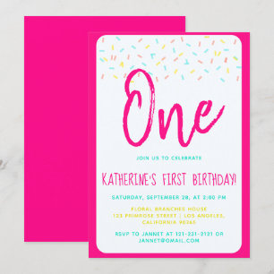 Invitation Saupoudrer Sparkle Sweet Rainbow Confetti Annivers