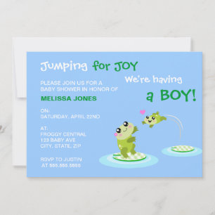 Invitation Saut de grenouille de Kawaii pour la joie Baby sho