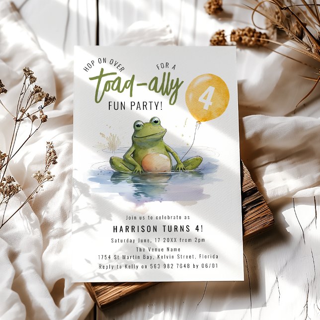 Invitation Sauter à Bord | Fête d'anniversaire Toad-ally Amus (Créateur téléchargé)
