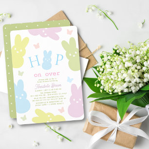 Invitation Sauter sur Bunny et papillon Fille Baby Shower