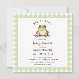 Invitation Sauter sur le Carré de Baby shower de grenouille