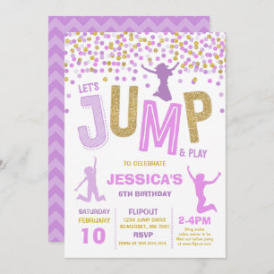 Invitation Sautez la partie de trempoline de saut