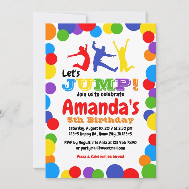 Invitation Sautez l'anniversaire d'arc-en-ciel d'invitation (Devant)