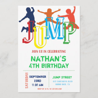 Invitation Sautez l'invitation de fête d'anniversaire de